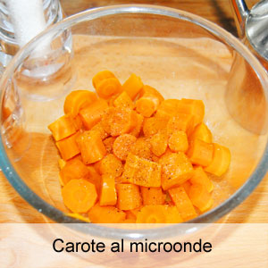 ricetta carote cucinate al microonde
