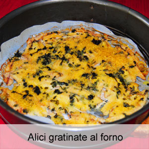 ricetta alici acciughe gratinate al forno