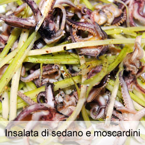 insalata di sedano moscardini sbollentati