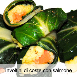 ricetta involtini di coste ripieni di patate e salmone affumicato