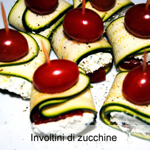 involtinidi di zucchine ripieni di robiola