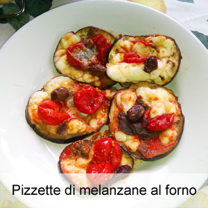 Pizzette di melanzane cotte al forno