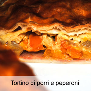 ricetta tortino di porri, peperoni e patate