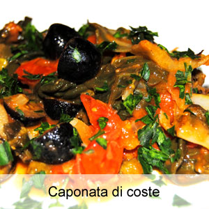 ricetta cietola da coste con olive, capperi e pomodorini caponata