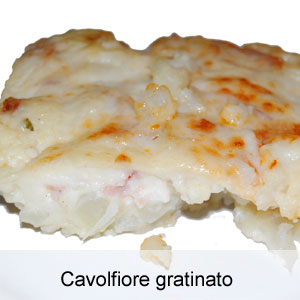 cavolfiori gratinati con besciamella e prosciutto cotto