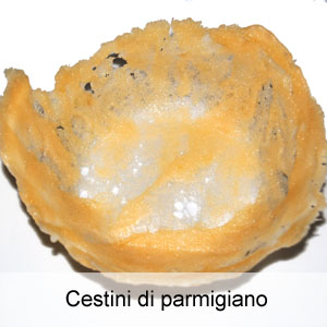 ricetta cestini parmigiano