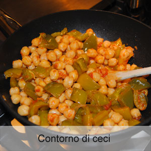 ricetta contorno ceci peperoni pomodori