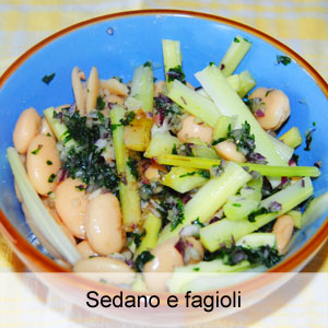 ricetta contorno sedano e fagioli