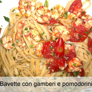 ricetta pasta con gamberi e pomodorini