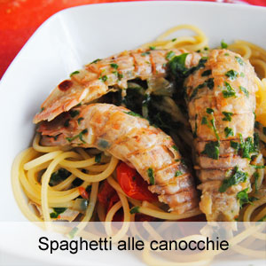 ricetta spaghetti alle canocchie o cicale di mare