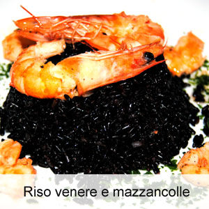 ricetta con riso venere e mazzancolle