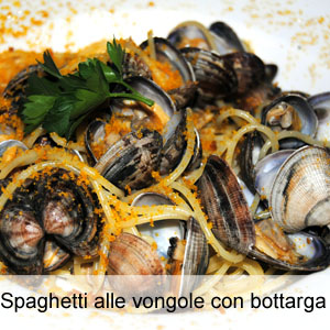 ricetta pasta alle vongole con bottarga