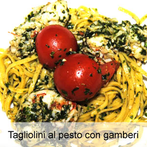 ricetta pasta al pesto con gamberi