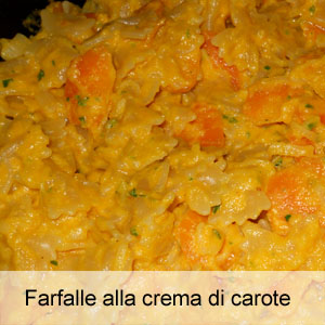 ricetta pasta con crema di carote