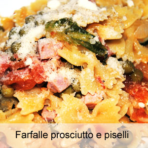 ricetta pasta con prosciutto e piselli