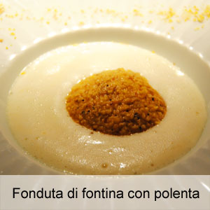 ricetta fonduta di fontina con polenta
