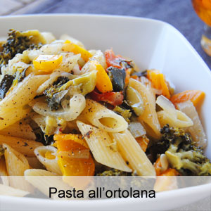 pasta condita con le verdure dell'orto