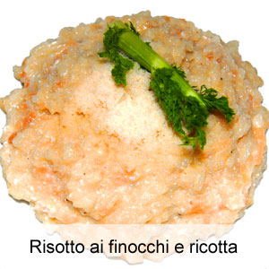 la ricetta per un delicato risotto con finocchi e ricotta fresca