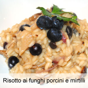 Risotto ai funghi porcini e mirtilli