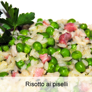 ricetta risotto con piselli e pancetta