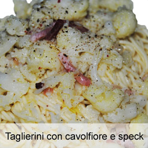 ricetta pasta con cavolfiore e speck