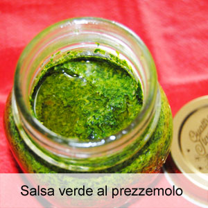 salsa verde al prezzemolo per bolliti di carne o pesce al vapore