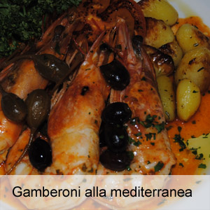 ricetta gamberoni alla mediterranea