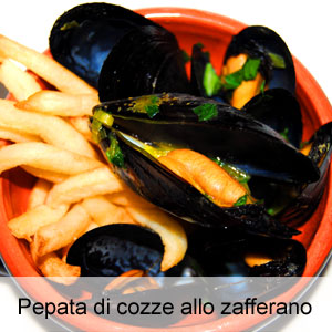 pepata di cozze allo zafferano con birra cruda