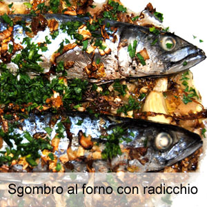 ricetta economica sgombri al forno con radicchio