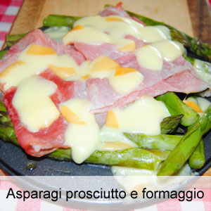 ricetta asparagi al forno con prociutto e scamorza