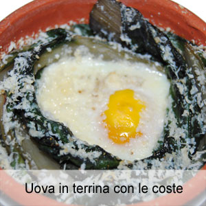 ricetta uova con bietola da coste cotte al forno